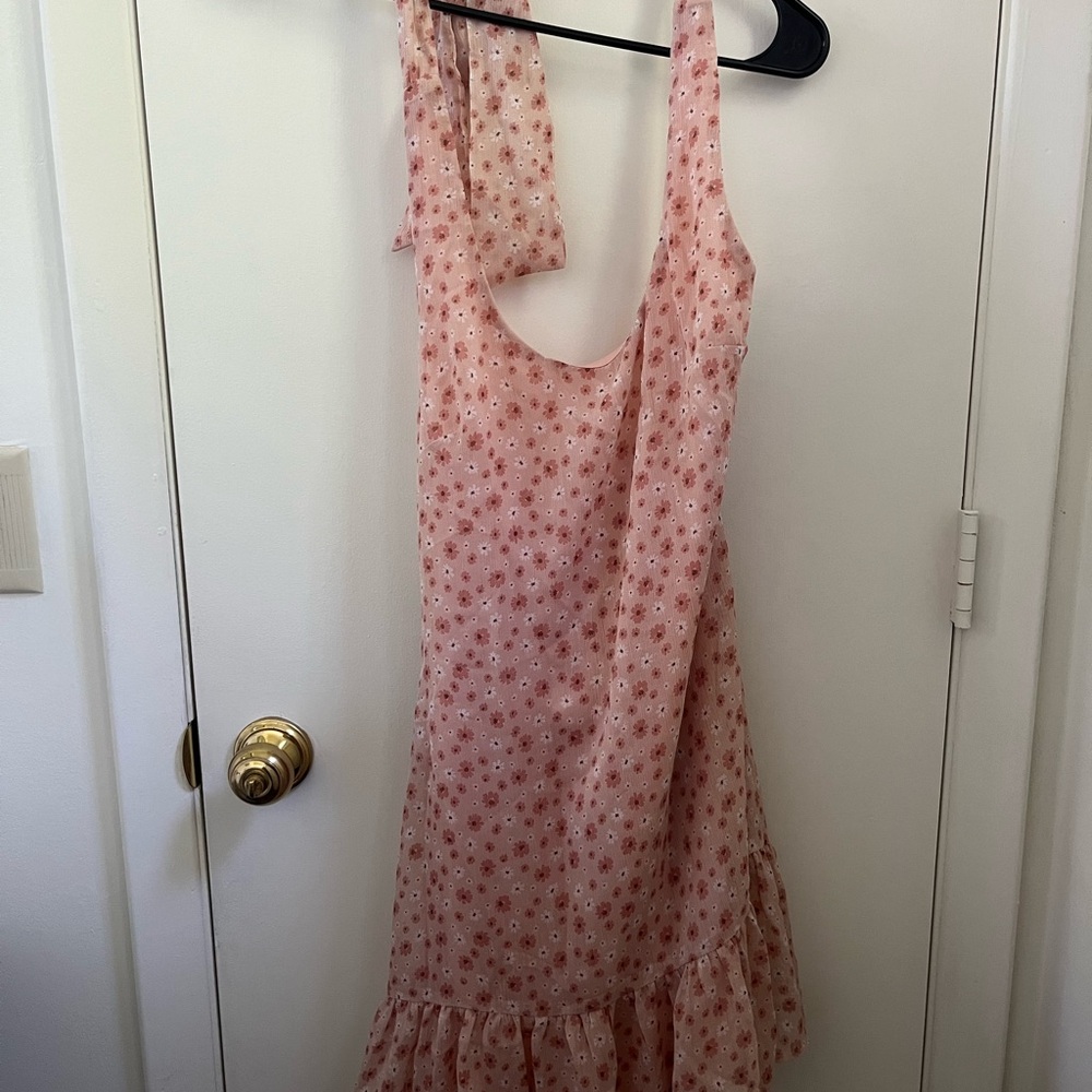 Altar'd State Pink Floral Ruffle Dress